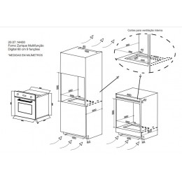 Forno Zurique Glass Eletrônico 60cm 15 Funções - Debacco